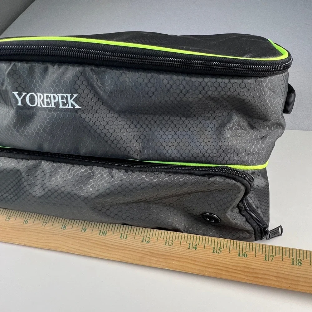 Yorepek Shoe Bag Travel Organizer OS Black Neon Green Padded Dividers Tech